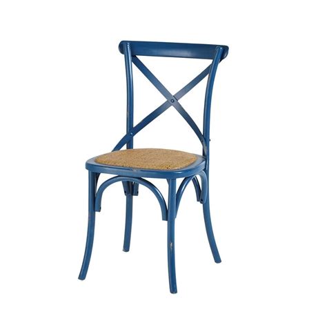 Il se compose d'une hauteur d'assise de 41 cm et d'une hauteur de dossier de 38 cm. Chaise bistrot en rotin et bouleau bleu indigo ...