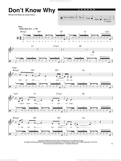 Jones Dont Know Why Sheet Music For Drums Pdf