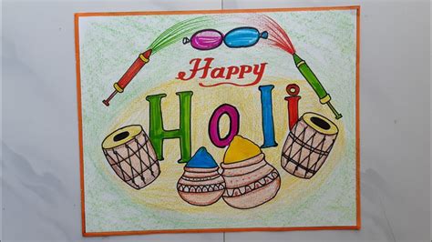 Holi Drawing Easy Steps Holi Festival Poster How To Draw A Holi