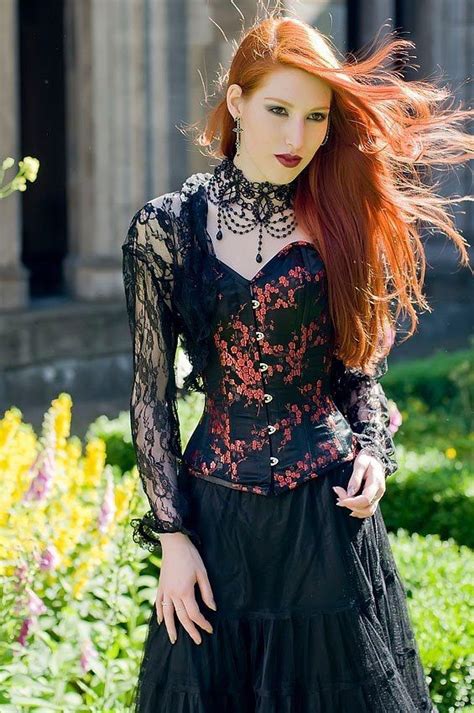 gothic redhead pretty dresses gothic outfits fashion