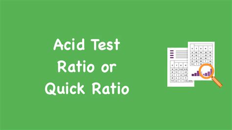 The quick ratio or acid test ratio is a liquidity ratio that measures the ability of a company to pay its current liabilities when they come due with only quick assets. Acid Test Ratio or Quick Ratio - Formula to calculate ...