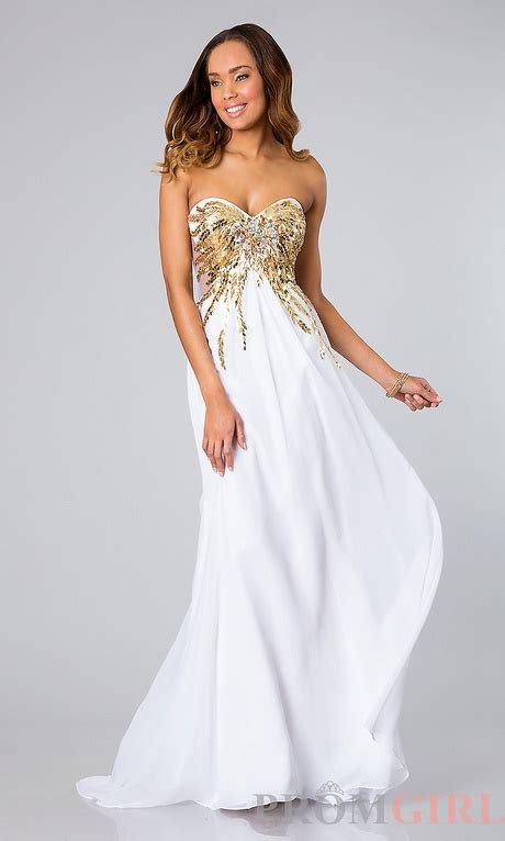Gold And White Prom Dresses