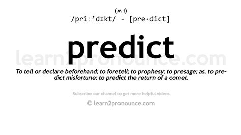 Pronunciation Of Predict Definition Of Predict Youtube