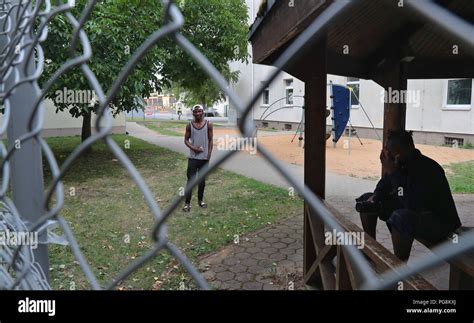 Schweinfurt Germany 24th Aug 2018 Asylum Seekers From Nigeria Stay