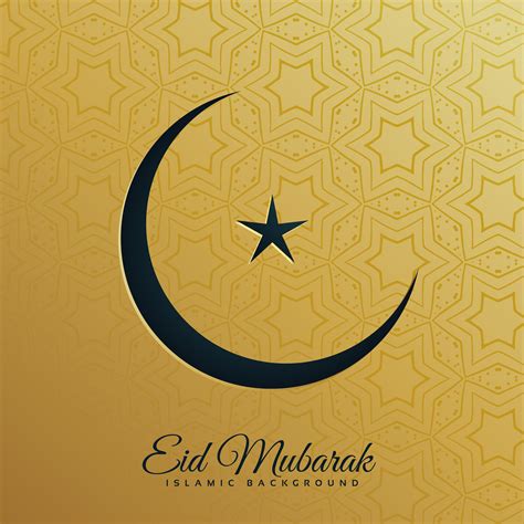 Crescent Moon And Star On Golden Background For Eid Festival Download