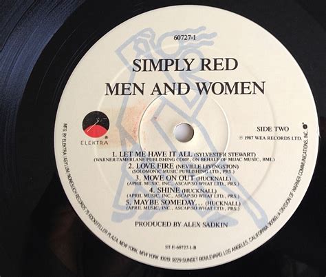 Simply Red Men And Women Lp Vinyl Record Album Elektra Etsy