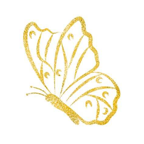 Gold Glitter Butterfly 26678429 Png