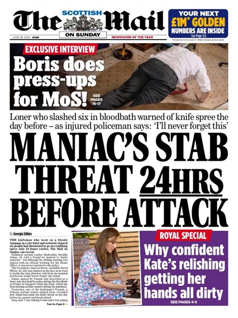 sunday mail front page 28th of june 2020 tomorrow s papers today
