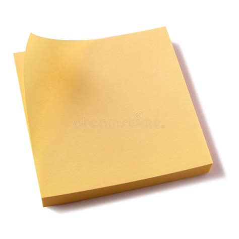 Yellow Sticky Post Notes Pad White Background Square Stock Image