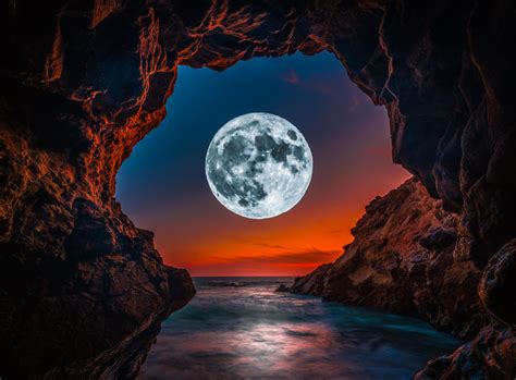 Malibu Luna Malibu Sea Cave Full Moon Moonrise Sunset Dus Flickr