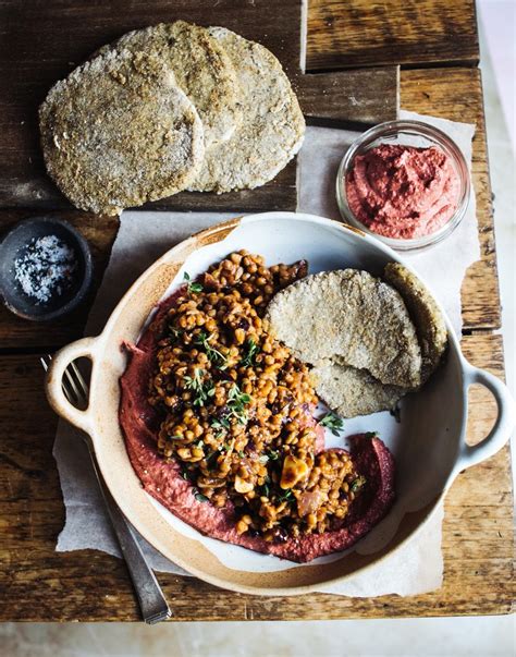 Smoky Puy Lentils Beetroot Hummus And Quinoa Flatbread Rebel Recipes