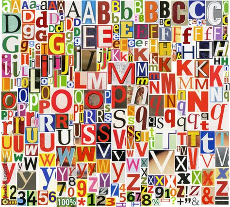 Newspaper Magazine Alphabet With Letters Numbers And Symbols Buy