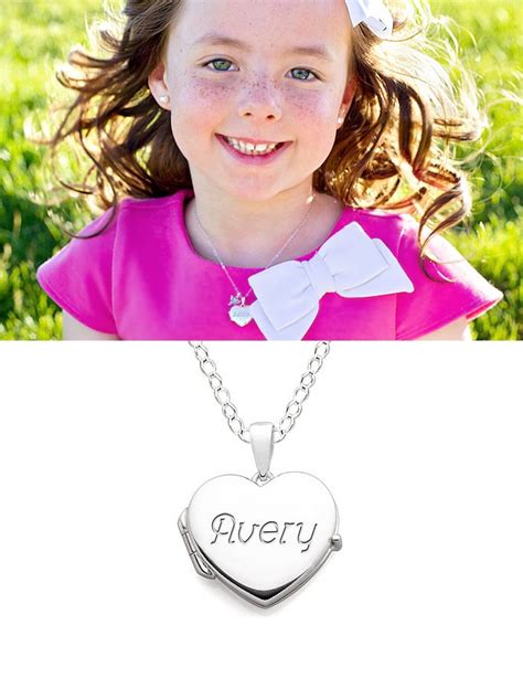Childrens Sterling Silver Heart Locket Can Be Personalized With Her