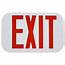 LED Exit Sign  Red Letters White Exitronix ILX R EM WH