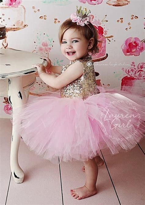 1st birthday princess dress gold sequin with pink tulle birthday girl dress 1st birthday