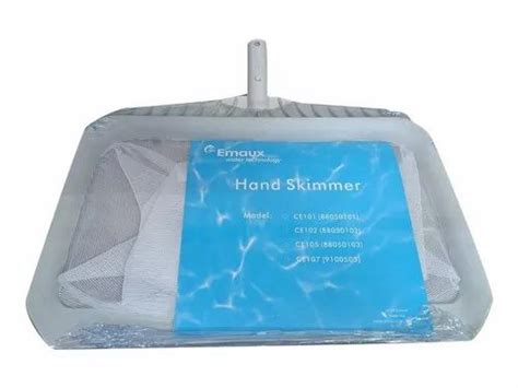 White Plastic Emaux Swimming Pool Hand Skimmer Size 10 Inch Id