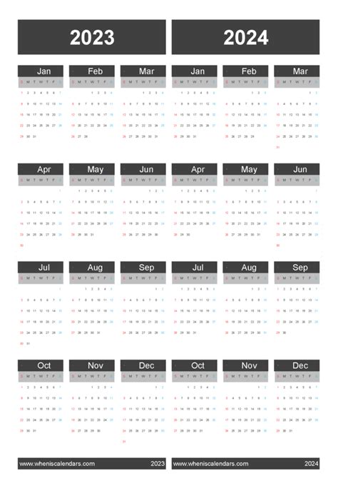 Download Two Year Pocket Calendar 2023 And 2024 A4 Vertical 34y23