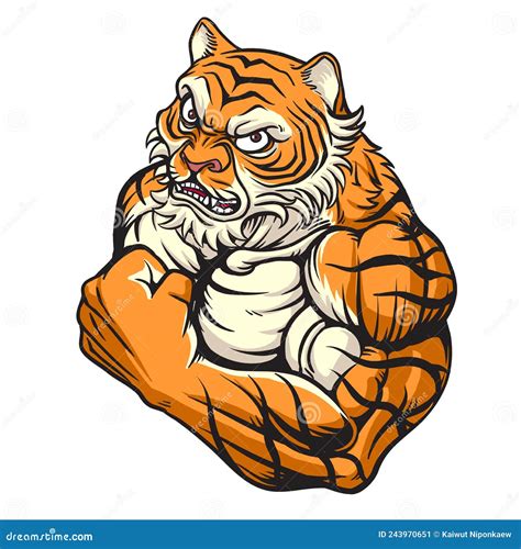 Strong And Angry Tiger Stock Illustration Illustration Of Builder