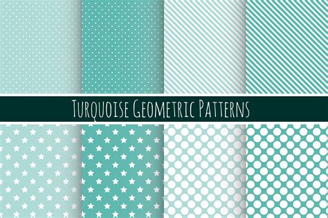 Set Of Seamless Turquoise Patterns ~ Patterns On Creative Market