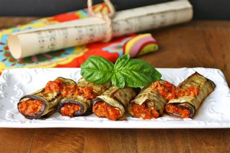 vegan grilled eggplant roll ups with roasted red pepper tapenade sheknows