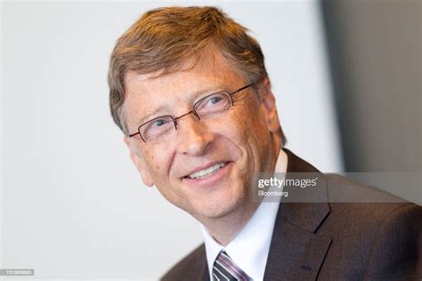 Bill Gates Founder Of Microsoft Corp Smiles During An American