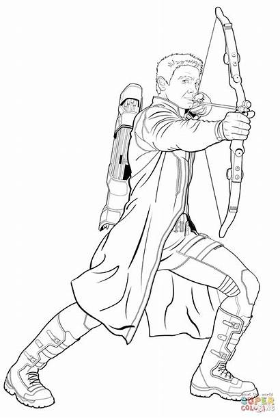 Hawkeye Avengers Coloring Clint Drawing Printable Clipart