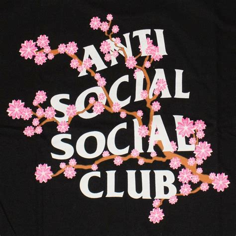 Cotton Cherry Blossom Assc T Shirt Black Shop 375 Anti Social