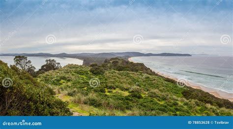 View Of The Neck From Lookout Bruny Island Tasmania Stock Photo