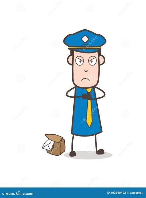 Cartoon Mailman Shivering In Fear Vector Royalty Free Stock Photography