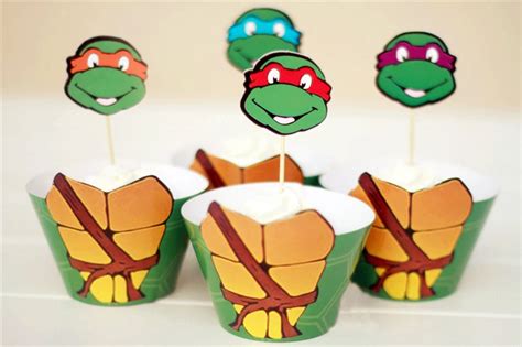 48pcs New Teenage Mutant Ninja Turtles Tmnt Cupcake Cases Cupcake