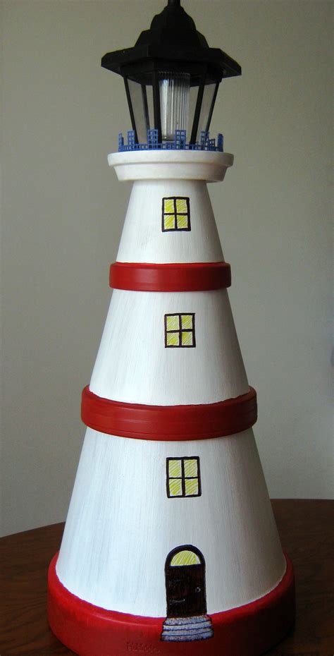 My Version Of The Flowerpot Lighthouse The Light On The Top Is A Solar