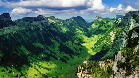 Aerial Photography Of Green Mountains During Daytime Hd Wallpaper