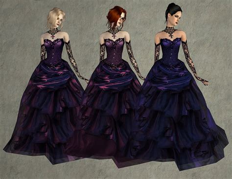 Mod The Sims Fashion Story From Heather Wedding Charm Of Gothic Set Violet