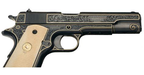 Master Engraved And Gold Inlaid Early Colt Government Model 1911