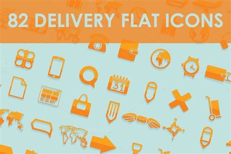 82 Delivery Flat Icons By Palau On Creativemarket Photography Names