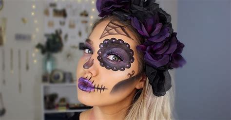 Simple Sugar Skull Makeup Idea For Halloween Halloween Makeup Sugar