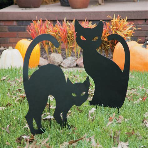 Silhouette Cat Yard Signs Halloween Décor