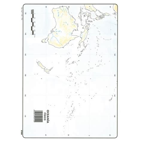Mapa Mudo Oceania Físico Paper Gràfic Menorca