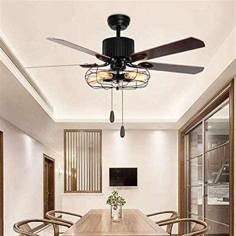 Buy Morpholife 52 Industrial Caged Ceiling Fan With Lights Remote