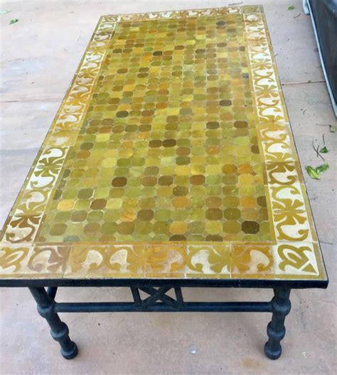Outdoor coffee & side tables are the perfect accent pieces for your outdoor furniture. Moroccan Vintage Mosaic Brown Tile Rectangular Coffee ...