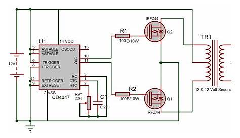 12V DC to 220V AC Inverter Circuit & PCB