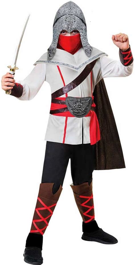 Boys Assassins Creed Ninja Party Fancy Dress Costume Samurai Warrior