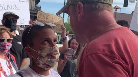 He Showed Up Angry At A Black Lives Matter Protest She Showed How To Stare Him Down Cnn