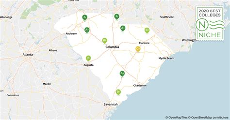 Universities In South Carolina Map