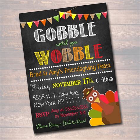 Printable Friendsgiving Party Invitation Thanksgiving Party Invite A