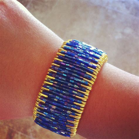 Diy Bracelet Made Of Safety Pins And Beads Safety Pin Jewelry