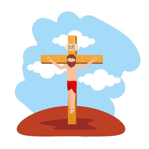 Jesus Crucificado Vetor Premium