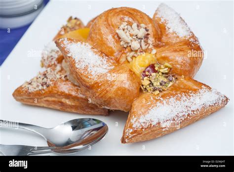 Luxury Danish Pastry Breakfast Serving On A Plate Stock Photo Alamy