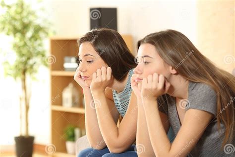 Bored Roommates Or Friends At Home Stock Image Image Of