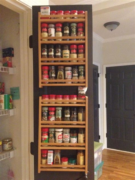 Spice Racks On The Inside Of Pantry Door To Save Space All Spices Kept
